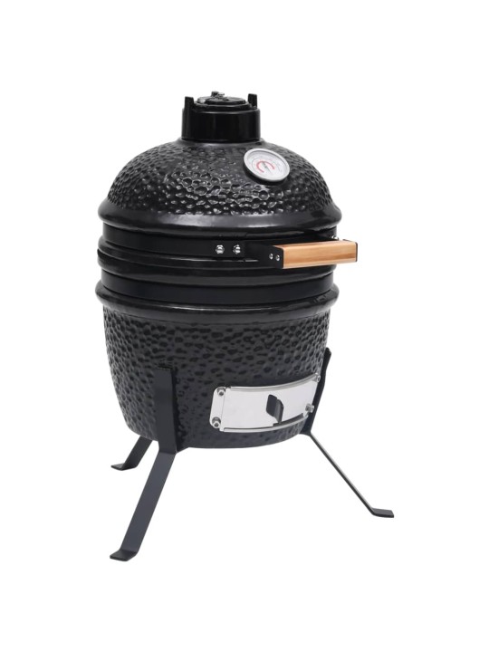 Kamado 2-in-1 grilli/savustin keramiikka 56 cm musta