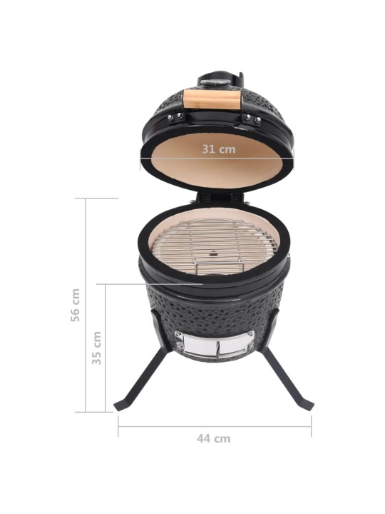 Kamado 2-in-1 grilli/savustin keramiikka 56 cm musta