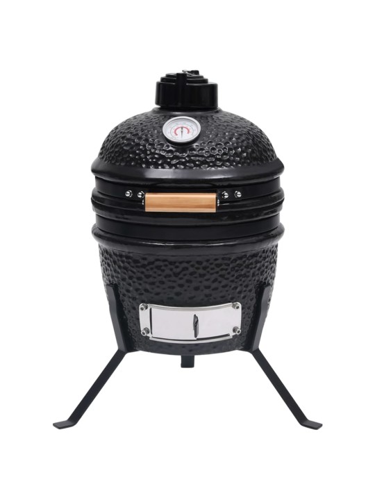 Kamado 2-in-1 grilli/savustin keramiikka 56 cm musta