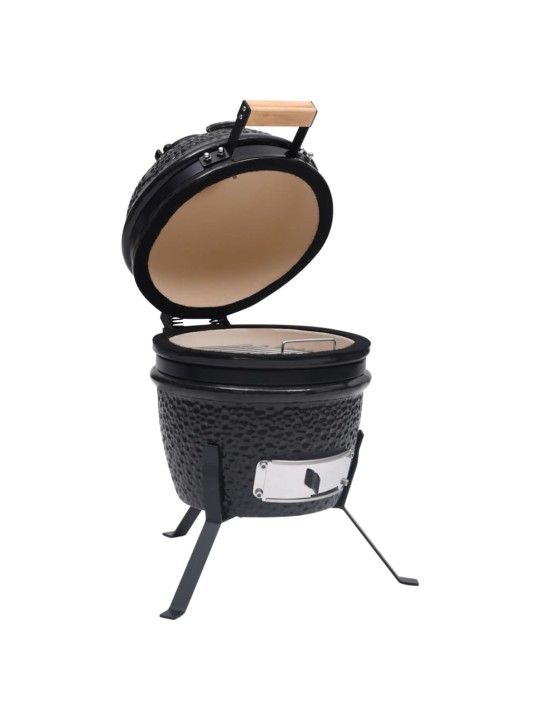 Kamado 2-in-1 grilli/savustin keramiikka 56 cm musta