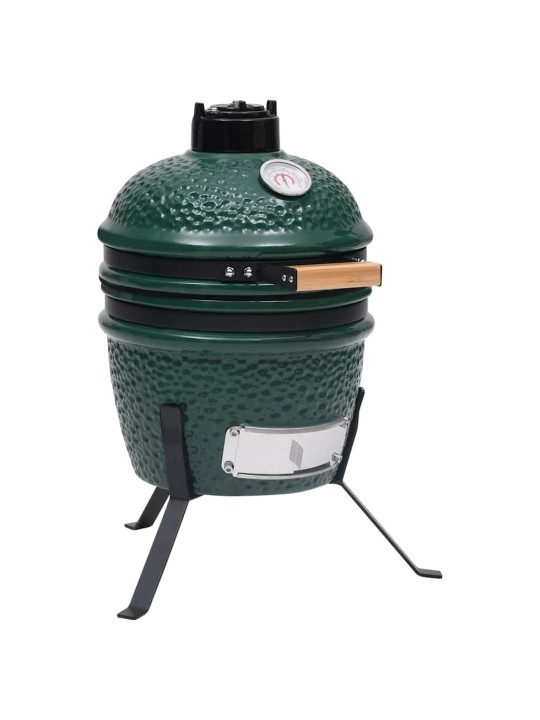 Kamado 2-in-1 grilli/savustin keramiikka 56 cm vihreä