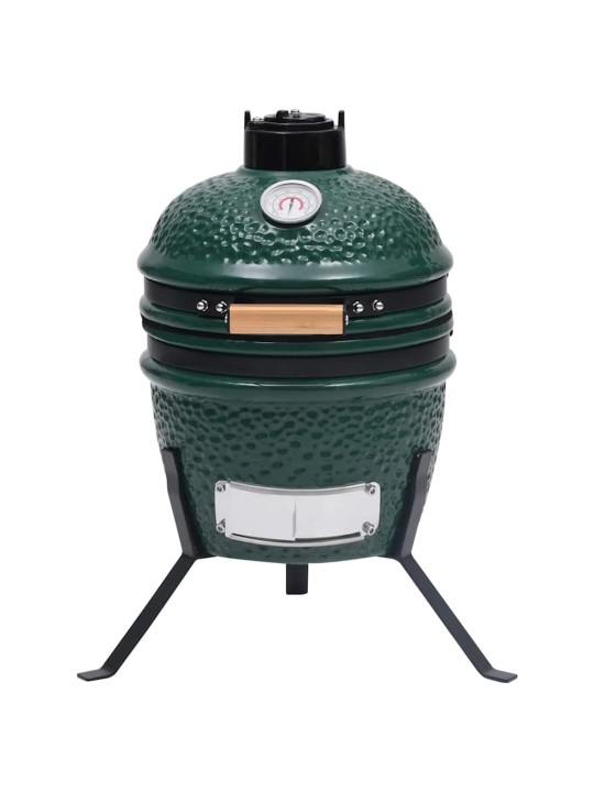 Kamado 2-in-1 grilli/savustin keramiikka 56 cm vihreä