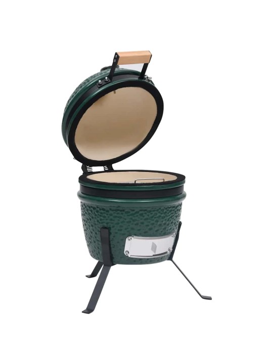 Kamado 2-in-1 grilli/savustin keramiikka 56 cm vihreä