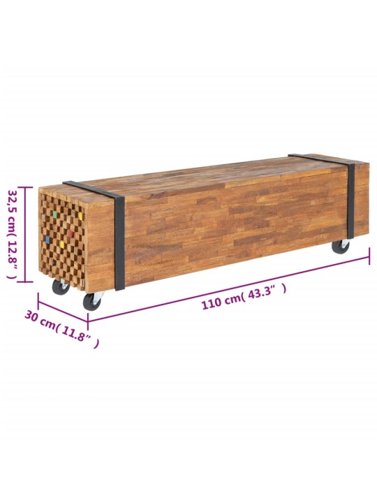 TV-taso 110x30x32,5 cm täysi tiikki