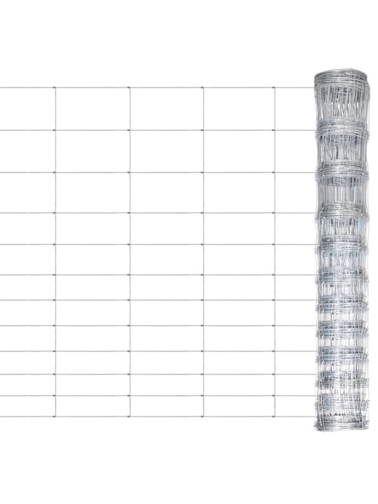 Puutarha-aita galvanoitu teräs 50 m 150 cm hopea