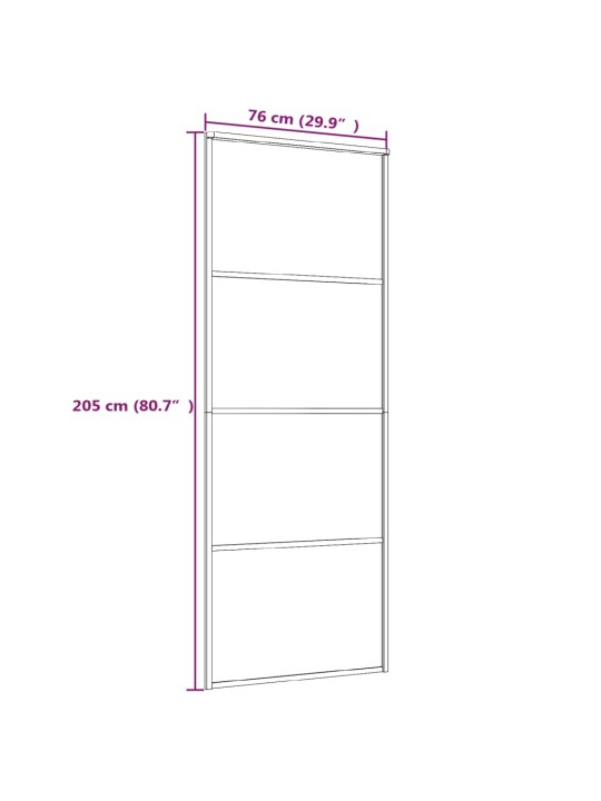 Liukuovi alumiini ja ESG-lasi 76x205 cm musta