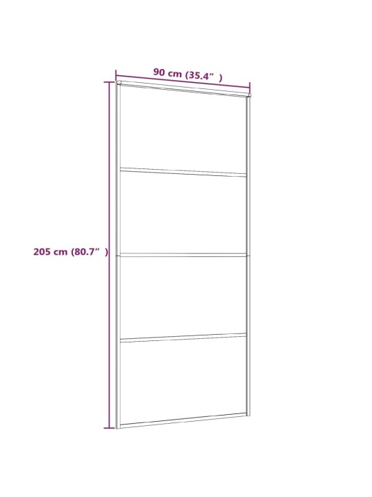 Liukuovi alumiini ja ESG-lasi 90x205 cm musta