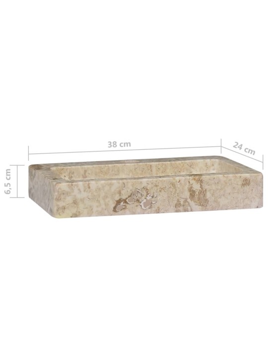 Seinäkiinnitettävä Pesuallas kerma 38x24x6,5 cm marmori