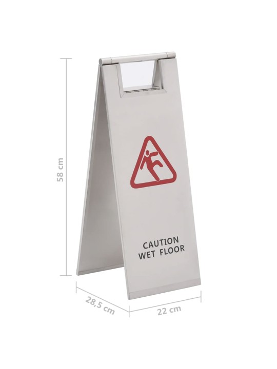 Kokoontaittuva märän lattian varoitusmerkki ruostumaton teräs