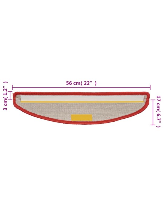 Porrasmatot 10 kpl 56x17x3 cm punainen