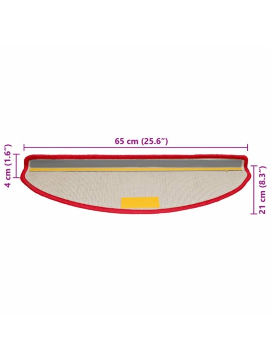 Porrasmatot 10 kpl 65x21x4 cm punainen