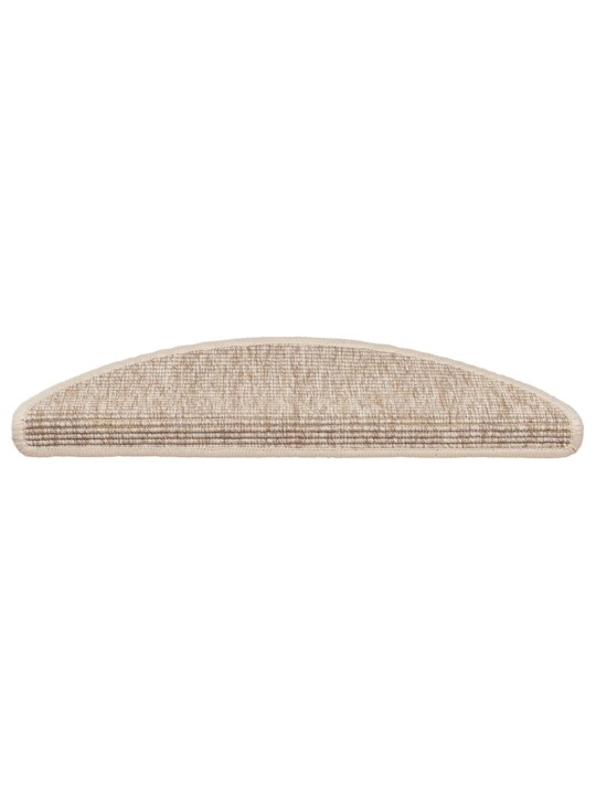 Itsekiinnittyvät porrasmatot 15 kpl 56x17x3 cm vaalea beige