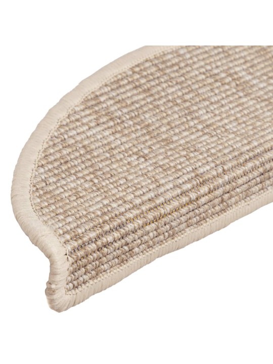 Itsekiinnittyvät porrasmatot 15 kpl 56x17x3 cm vaalea beige