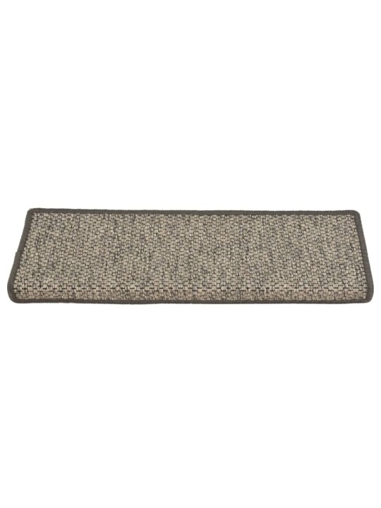 Itsekiinnittyvät porrasmatot 15 kpl 65x21x4 cm harmaa ja beige