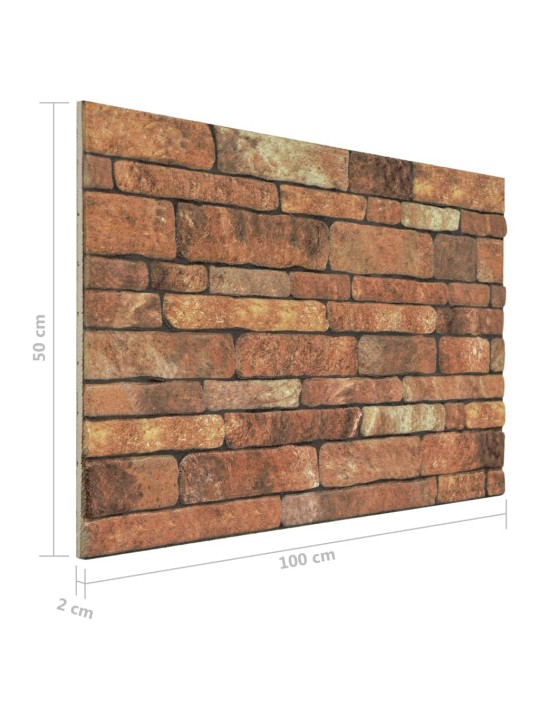 3D-seinäpaneelit ruskea tiilikuvio 10 kpl EPS