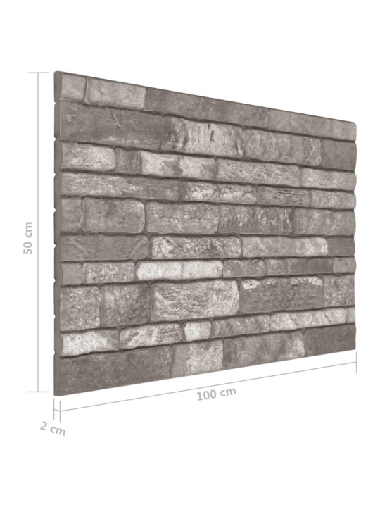 3D-seinäpaneelit tummanharmaa tiilikuvio 10 kpl EPS