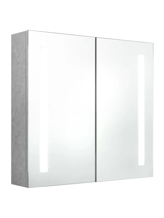 Led kylpyhuoneen peilikaappi betoninharmaa 62x14x60 cm