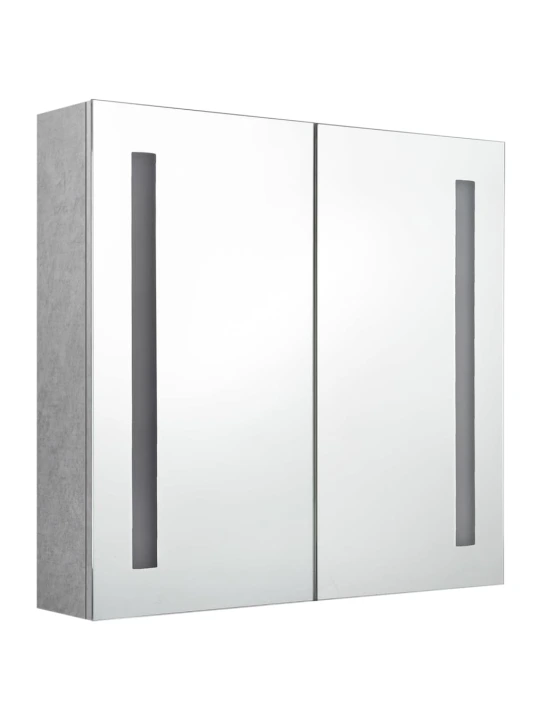 Led kylpyhuoneen peilikaappi betoninharmaa 62x14x60 cm