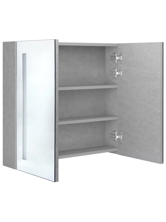 Led kylpyhuoneen peilikaappi betoninharmaa 62x14x60 cm