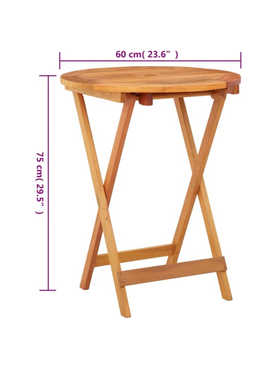 Kokoontaittuva puutarhapöytä Ø60x75 cm täysi eukalyptuspuu