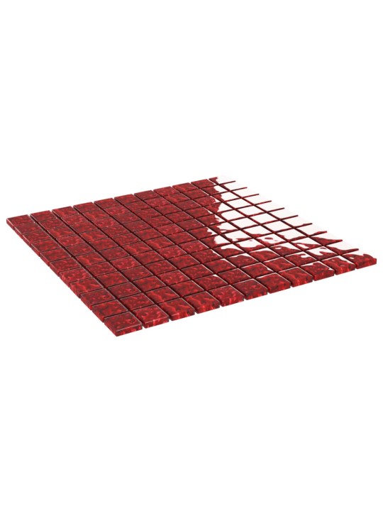 Mosaiikkilaatat 11 kpl punainen 30x30 cm lasi