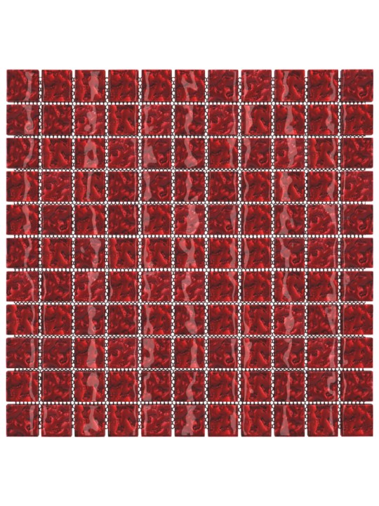 Mosaiikkilaatat 11 kpl punainen 30x30 cm lasi