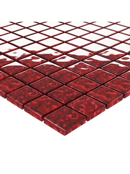 Mosaiikkilaatat 11 kpl punainen 30x30 cm lasi