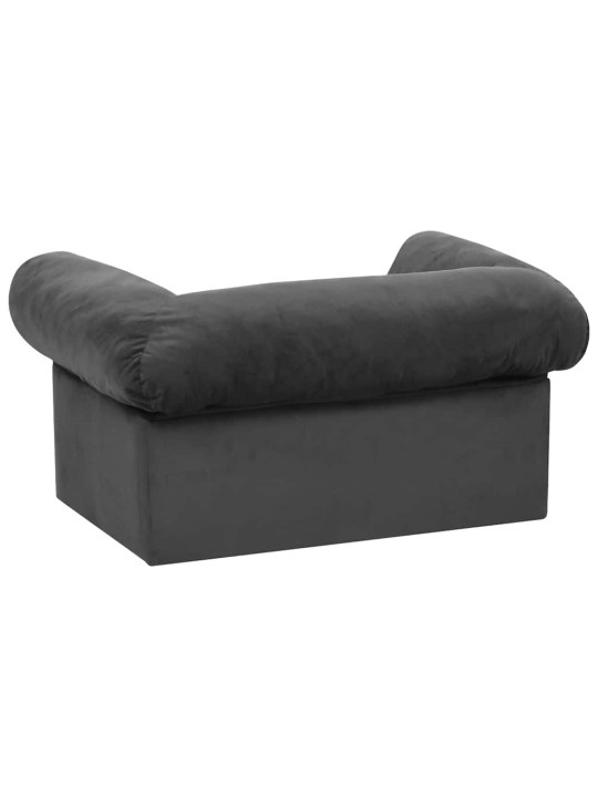 Koiran sohva vetolaatikolla tummanharmaa 75x50x38 cm plyysi