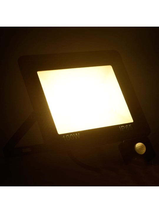 Led-valonheitin sensorilla 100 w lämmin valkoinen