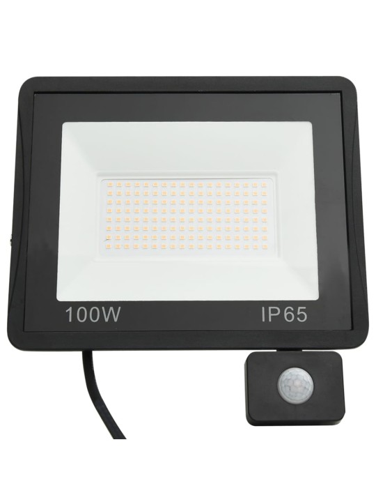 Led-valonheitin sensorilla 100 w lämmin valkoinen