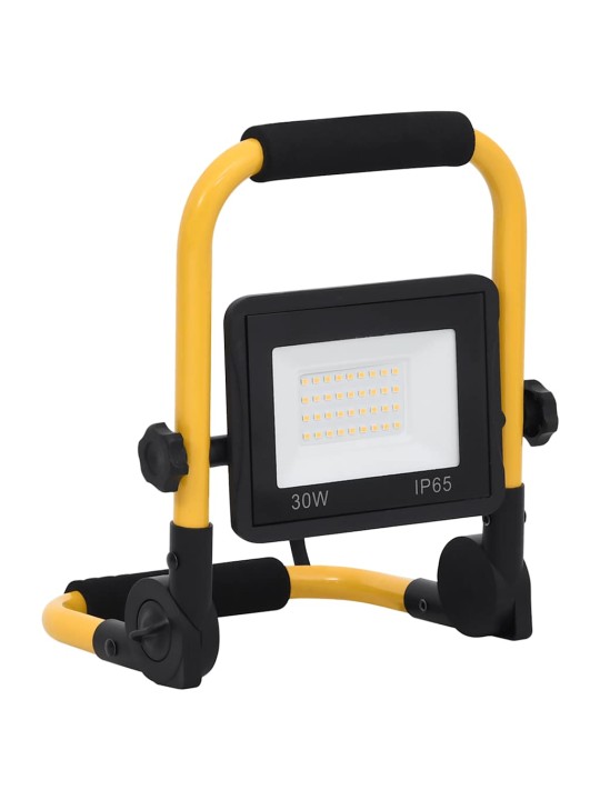 Led-valonheitin kahvalla 30 w lämmin valkoinen