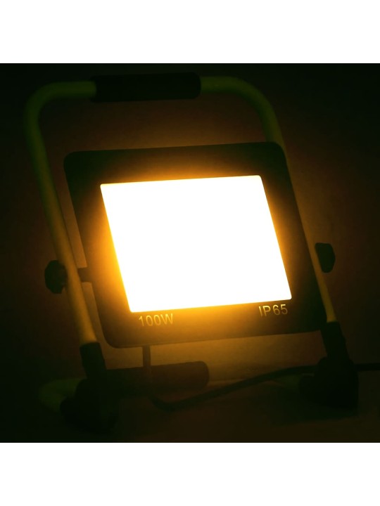 Led-valonheitin kahvalla 100 w lämmin valkoinen