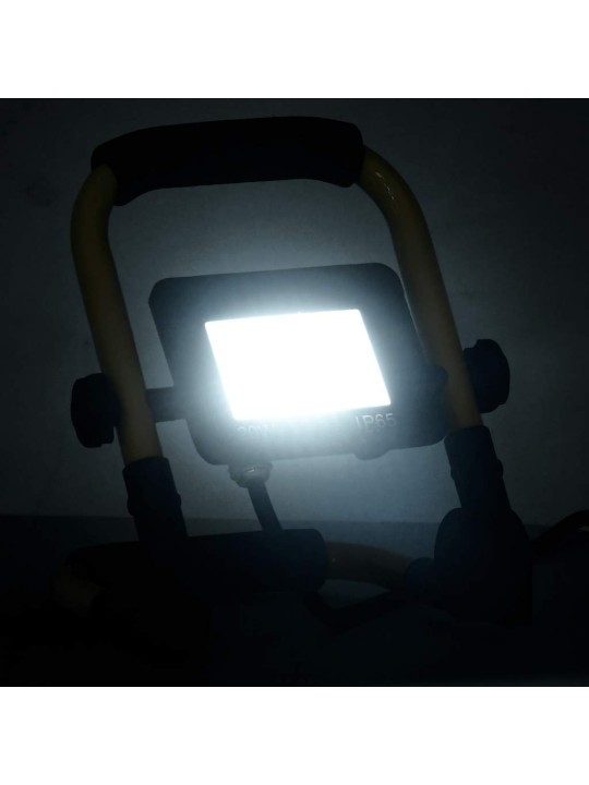 Led-valonheitin kahvalla 20 w kylmä valkoinen