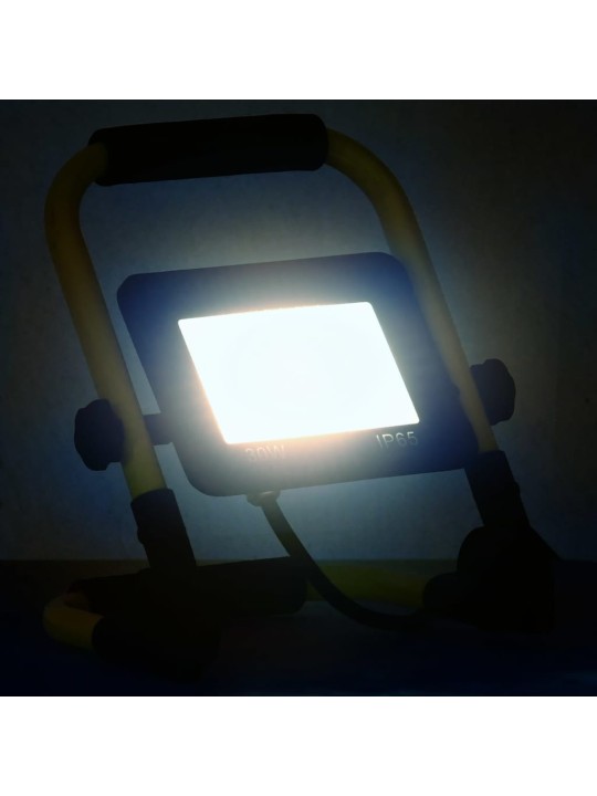 Led-valonheitin kahvalla 30 w kylmä valkoinen