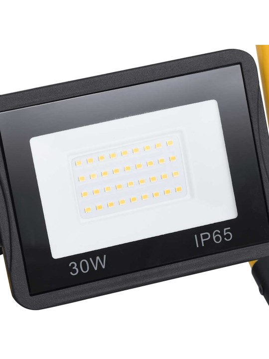Led-valonheitin kahvalla 30 w kylmä valkoinen