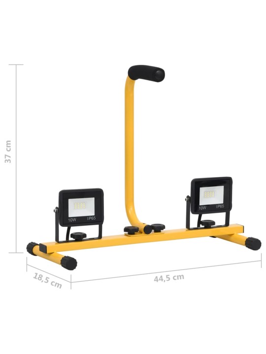 LED-valonheitin kahvalla 2x10 W lämmin valkoinen