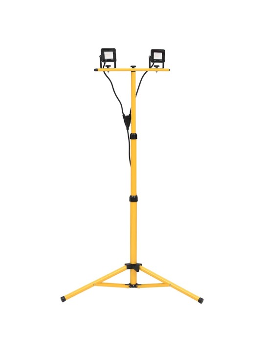 Led-valonheitin kolmijalalla 2x10 w lämmin valkoinen
