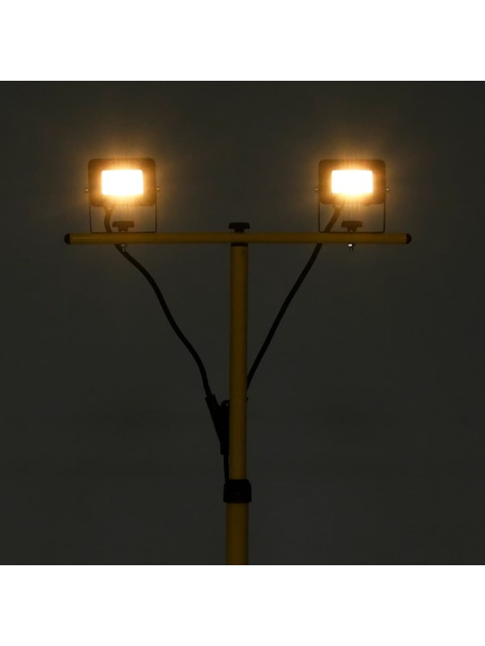 Led-valonheitin kolmijalalla 2x10 w lämmin valkoinen