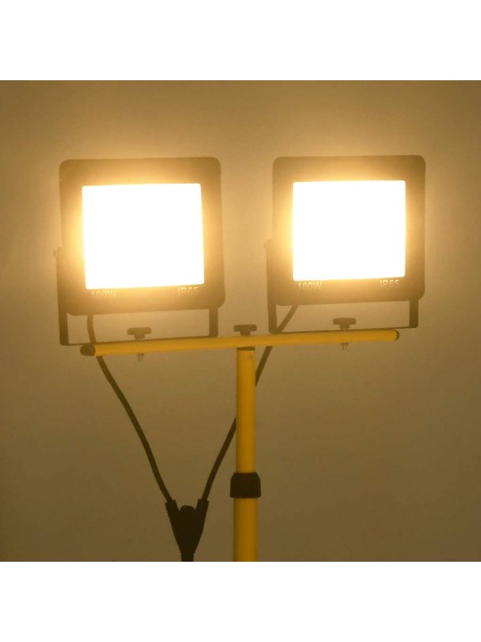 Led-valonheitin kolmijalalla 2x100 w lämmin valkoinen