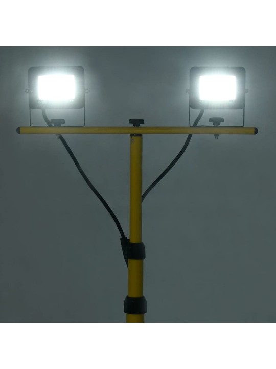 Led-valonheitin kolmijalalla 2x20 w kylmä valkoinen