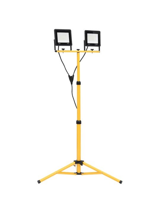 Led-valonheitin kolmijalalla 2x50 w kylmä valkoinen