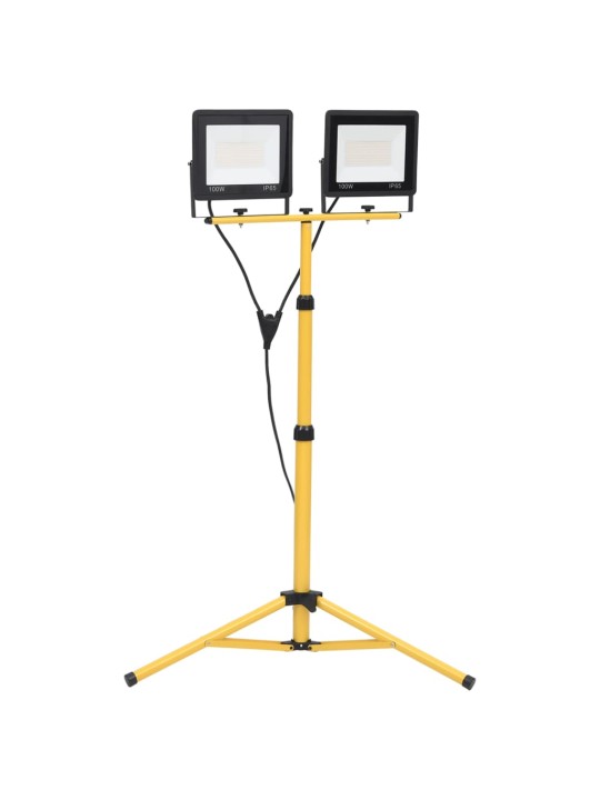 Led-valonheitin kolmijalalla 2x100 w kylmä valkoinen