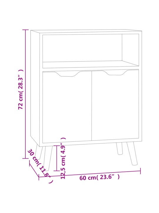 Senkki musta 60x30x72 cm tekninen puu