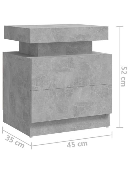 Yöpöytä betoninharmaa 45x35x52 cm lastulevy