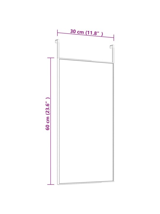 Ovipeili musta 30x60 cm lasi ja alumiini