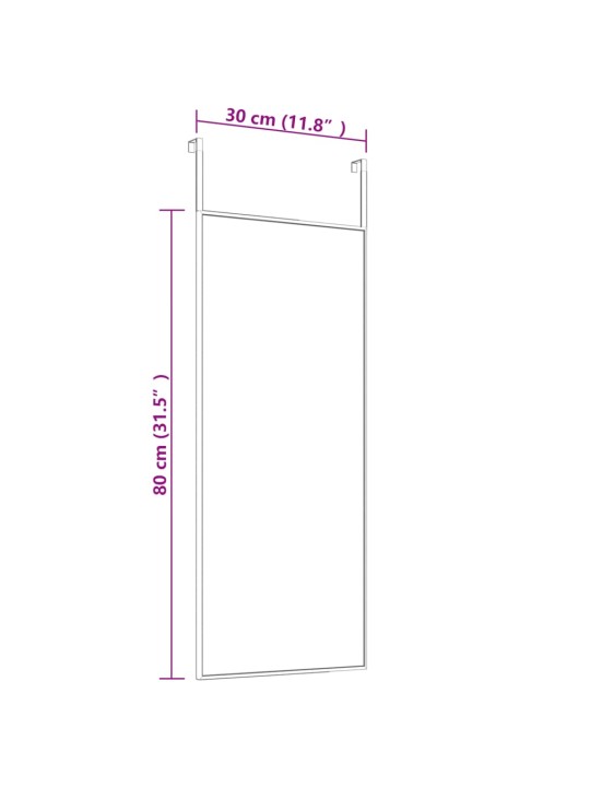 Ovipeili musta 30x80 cm lasi ja alumiini