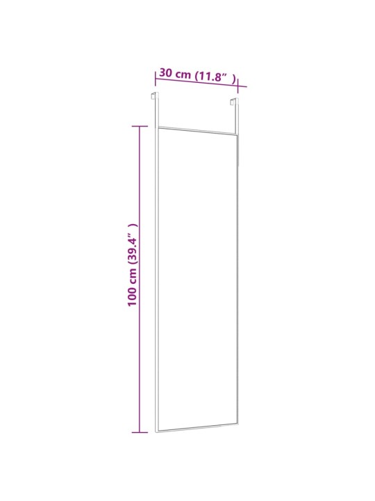 Ovipeili musta 30x100 cm lasi ja alumiini