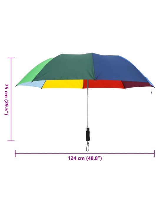 Automaattisesti taittuva sateenvarjo monivärinen 124 cm