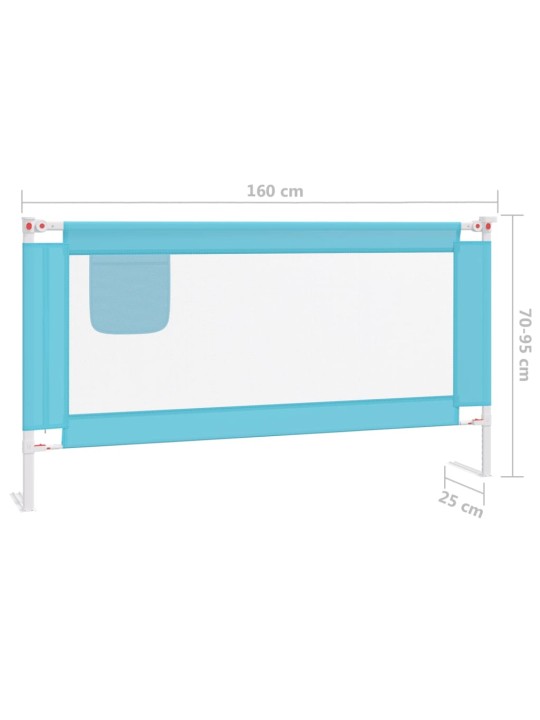 Turvalaita sänkyyn sininen 160x25 cm kangas