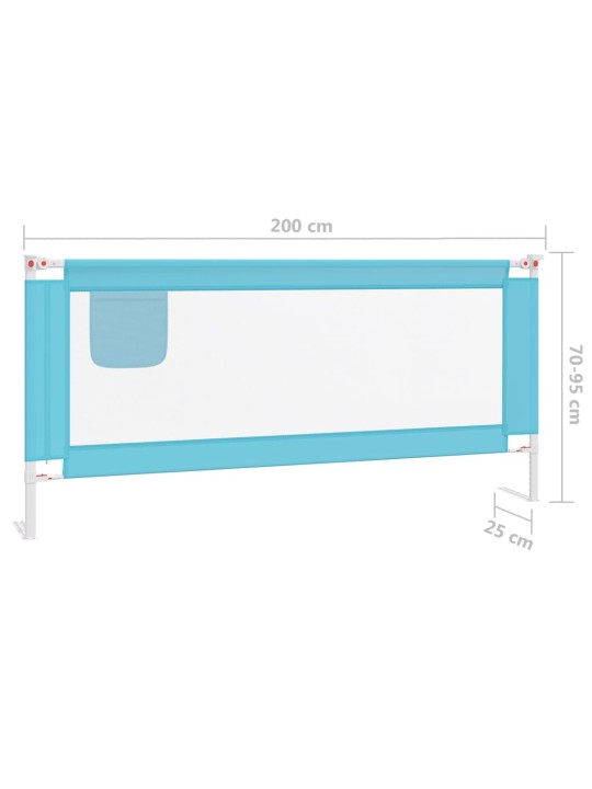 Turvalaita sänkyyn sininen 200x25 cm kangas